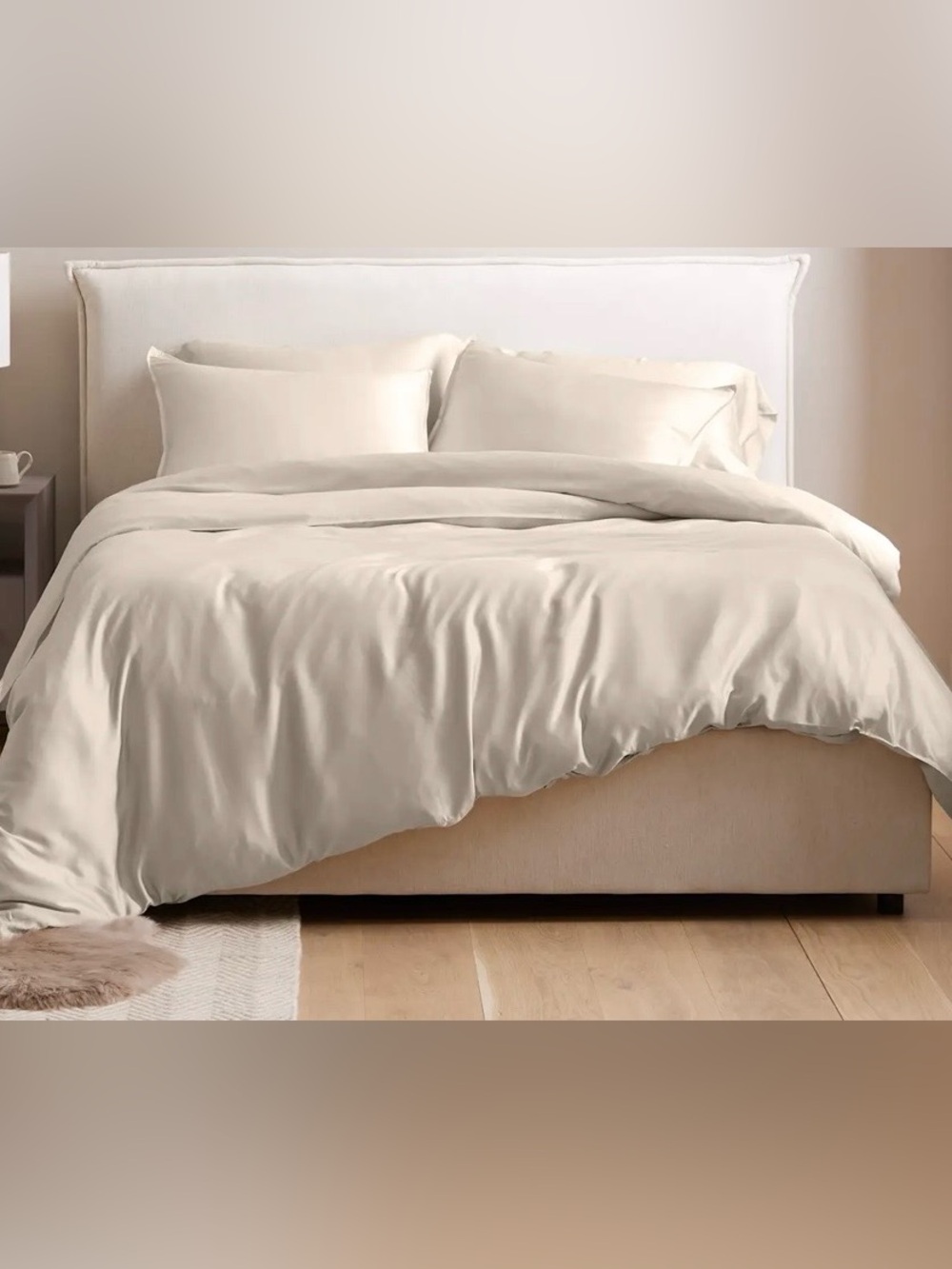 NWOT Quince Bamboo Duvet Cover Set, Twin (Sand)